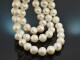 Jackie Style! Three-row cultured pearl necklace clasp silver 925 gold-plated