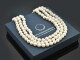 Jackie Style! Three-row cultured pearl necklace clasp silver 925 gold-plated