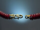 Fine ruby necklace with 585 gold hook clasp