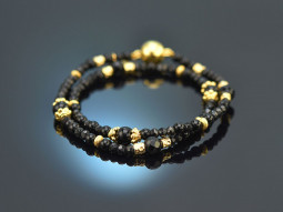 Black Rose! Fancy bracelet with onyx silver 925 gold-plated