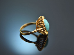 Around 1965! Chic vintage turquoise ring 750 gold