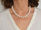 Very classy! Single-row cultured pearl necklace with ball clasp silver 925 gold-plated