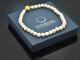 Very classy! Single-row cultured pearl necklace with ball clasp silver 925 gold-plated