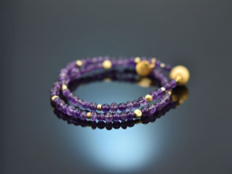 Lovely Violet! Fancy Armband aus Amethyst und Silber 925 vergoldet