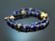 Deep Blue! Fancy Armband aus Tansanit Saphir Sodalith und Lapislazuli Silber 925 vergoldet