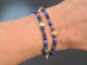 Deep Blue! Fancy Armband aus Tansanit Saphir Sodalith und Lapislazuli Silber 925 vergoldet