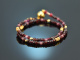 Red Velvet! Fancy bracelet made of garnet and tourmaline silver 925 gold-plated