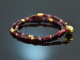 Red Velvet! Fancy bracelet made of garnet and tourmaline silver 925 gold-plated