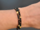 Smokey Black! Zweireihiges Fancy Armband mit Rauchquarz und Onyx aus Silber 925 vergoldet