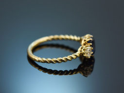 Around 1900! Fine sapphire ring with diamonds gold 585
