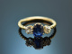 Around 1900! Fine sapphire ring with diamonds gold 585