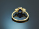 Around 1900! Fine sapphire ring with diamonds gold 585