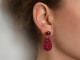 Red Velvet! Large drop earrings with pink and red agate silver 925 gold-plated