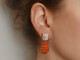 Sweet Oranges! Drop earrings with carnelian moonstone silver 925 rose gold-plated