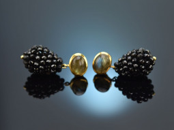 Midnight Moon! Drop earrings with labradorite black...