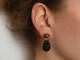 Midnight Moon! Drop earrings with labradorite black spinel silver 925 gold-plated