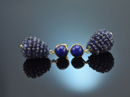 Blues Blue! Drop earrings with iolite and lapis lazuli...