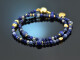 Deep Blue! Fancy bracelet made of sodalite lapis lazuli and labradorite silver 925 gold-plated