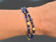 Deep Blue! Fancy bracelet made of sodalite lapis lazuli and labradorite silver 925 gold-plated