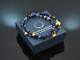 Deep Blue! Fancy Armband aus Sodalit Lapislazuli und Labradorith Silber 925 vergoldet