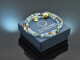 Soft Blue! Double-row fancy bracelet with aquamarine agate smoky quartz citrine silver 925 gold-plated