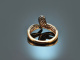 Sparkling Snake! Snake ring with cognac-colored diamonds rose gold 750