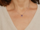 Beautiful drop necklace with amethyst and diamonds 750 white gold