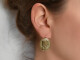 Italy around 1880! Earrings with fine lava cameos in 333 gold and tombac