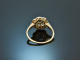 Around 1930! Beautiful Art Deco ring with diamonds and rubies gold 585