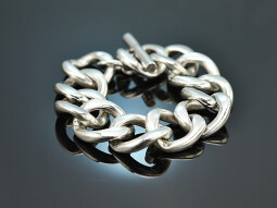 Around 1970! Chic large silver link bracelet