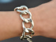 Around 1970! Chic large silver link bracelet