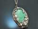 Around 1930! Large pendant with amazonite silver 800