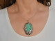 Around 1930! Large pendant with amazonite silver 800