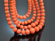 Italy around 1960!  Four-row Sardegna coral chain clasp silver-gilt