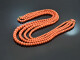 Italy around 1960!  Four-row Sardegna coral chain clasp silver-gilt