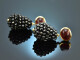 Sparkling blackberries! Drop earrings with spinel and agate sterling silver 925 gold-plated