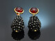 Sparkling blackberries! Drop earrings with spinel and agate sterling silver 925 gold-plated