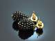 Sparkling blackberries! Drop earrings with spinel and agate sterling silver 925 gold-plated