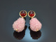 Red Fruits! Drop earrings with rose quartz and agate sterling silver 925 gold-plated