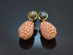 Champagne Drops! Drop earrings with zircon and...
