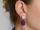 Lavender Blossom! Tropfen Ohrringe mit Amethyst und Mondstein Silber 925 vergoldet