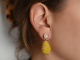 Sunny Day! Drop earrings yellow zircon moonstone silver 925 rose gold-plated