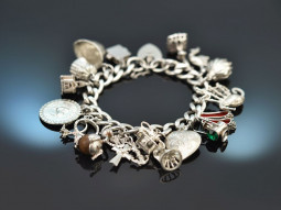 Birmingham 1974! Charm bracelet with 18 charms silver 925