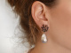 Korallen Riff! Schicke Ohrringe barocke Zuchtperlen schwarzes Emaille Silber 925