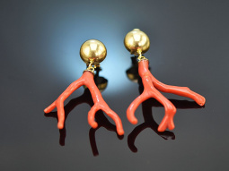 Boho style! Large branch coral earrings silver 925 gold-plated
