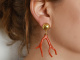 Boho style! Large branch coral earrings silver 925 gold-plated