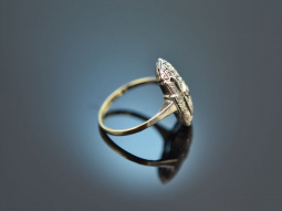 Around 1920! Art Deco ring with diamond gold 585 and silver