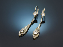 Around 1915! Rare Art Deco earrings with diamonds white gold 585