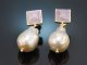 Lavender Bloom! Earrings baroque cultured pearls and amethyst silver 925 gold-plated
