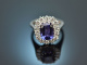 Christian Bauer around 2000! Noble tanzanite ring with diamonds white gold 750 signed